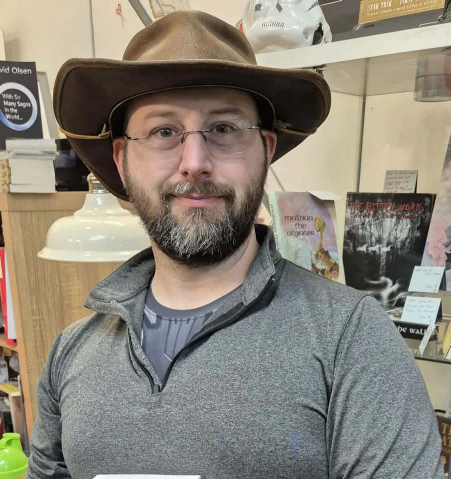 Danny Williams in a bookshop